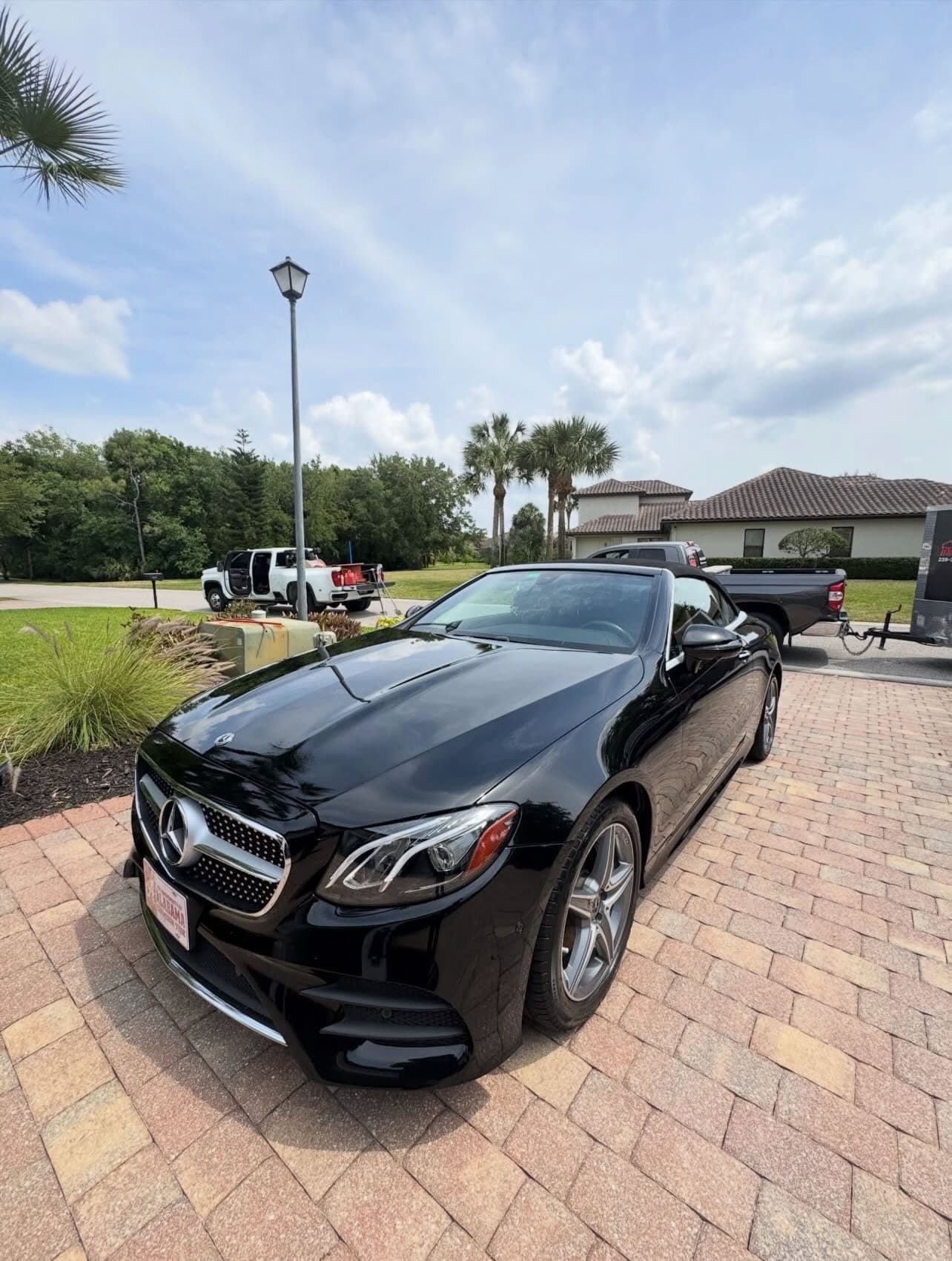 Black Mercedes E-Class convertible