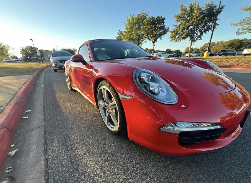Red Porsche 911 after a detail