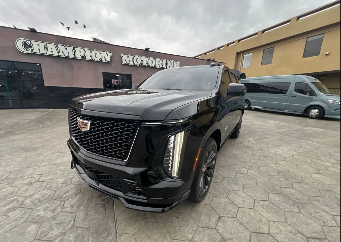 Black Cadillac Escalade after detailing