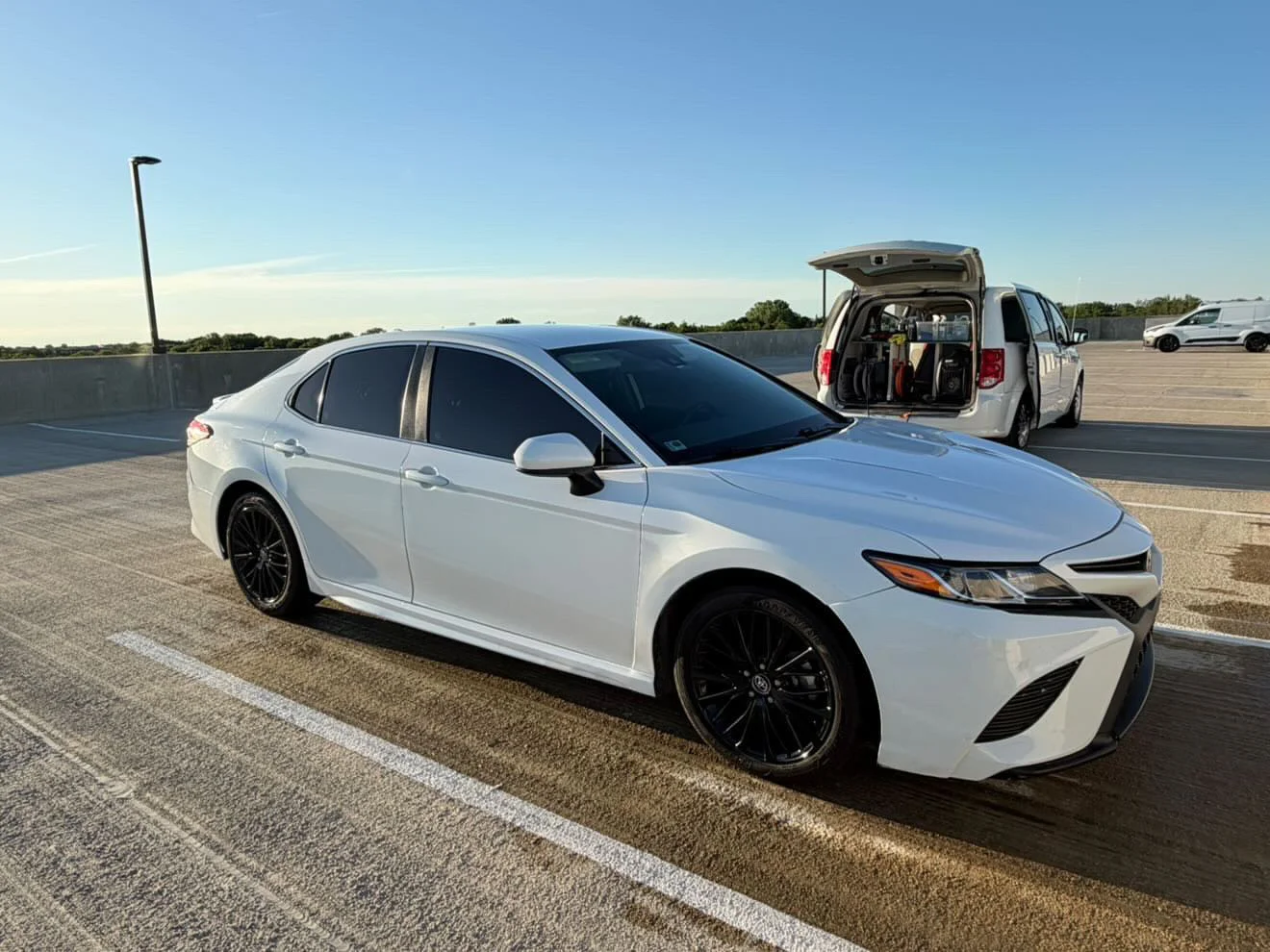 White Toyota Camry after detailing